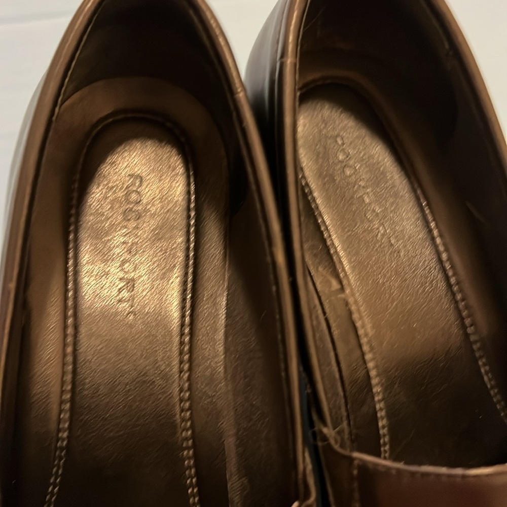 Rockport Loafers women’s Leather 8M shoes heeled Black slip ons comfort career - Picture 6 of 16